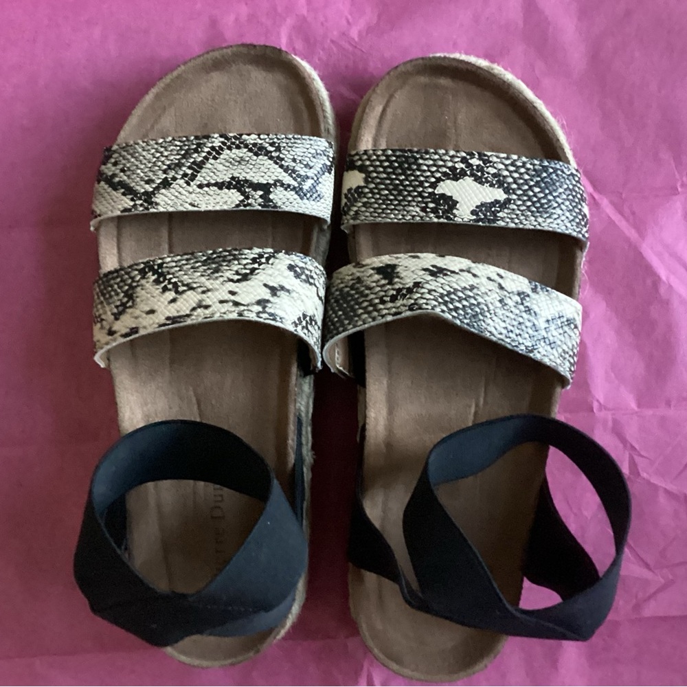 Snakeskin and Black Sandals
